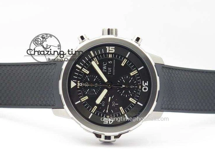 MIROTIME 0225 Aquatimer Chrono IW376803 V6F 1:1 Best Edition Black Dial On Rubber Strap A Stretchable 7280